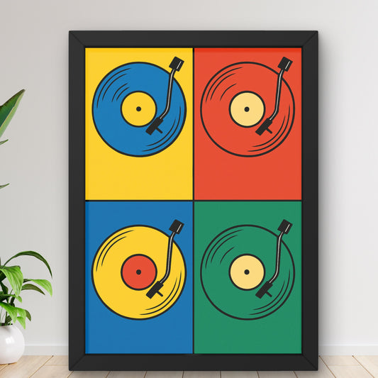 2x Musik Poster Vinyl  farbenfrohe Schallplatten Kunst  Fauvismus oder Pop-Art
